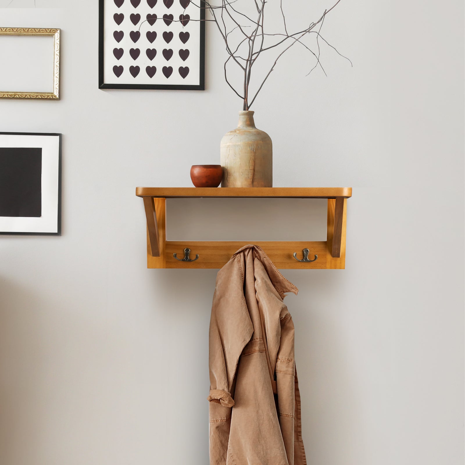 Karat Wandregal Rustic | Mit Kleiderhaken