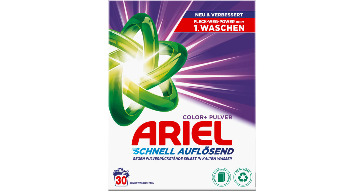 Ariel Colorwaschmittel Pulver 30 Waschgänge