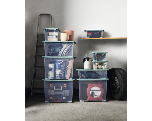 Rotho Box met deksel Evo Safe 30 l transparant 59x18,5x39,5 cm