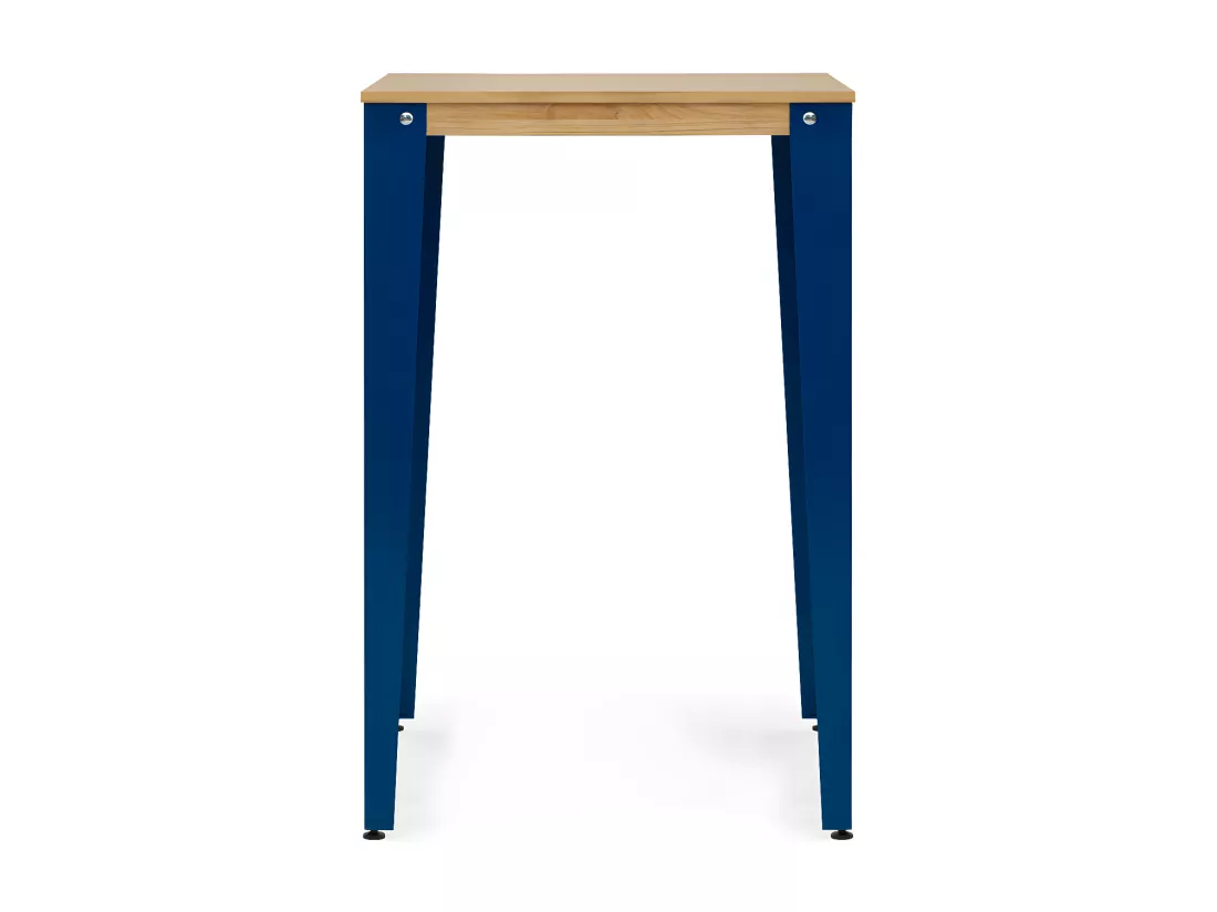 Table Mange debout Lunds 70X70x110cm Bleu-Naturel. Box Furniture