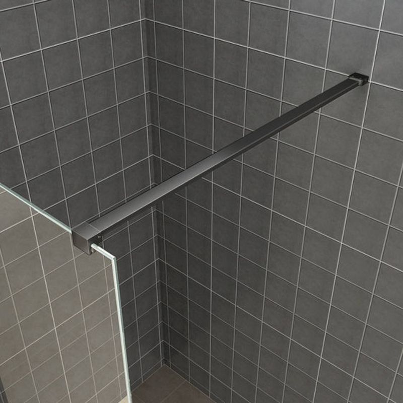 BWS - Inloopdouche Pro Line - Helderglas 8 mm - Mat Zwart Profiel en Stang