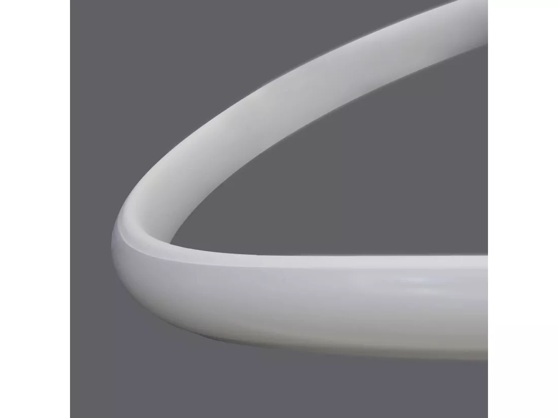 NETTLIFE Suspension LED Métal Blanc Diam.58cm 62W Anneaux Modernes Salon Dimmable avec Télécommande Éclairage Intérieur Réglable en Hauteur Lampe