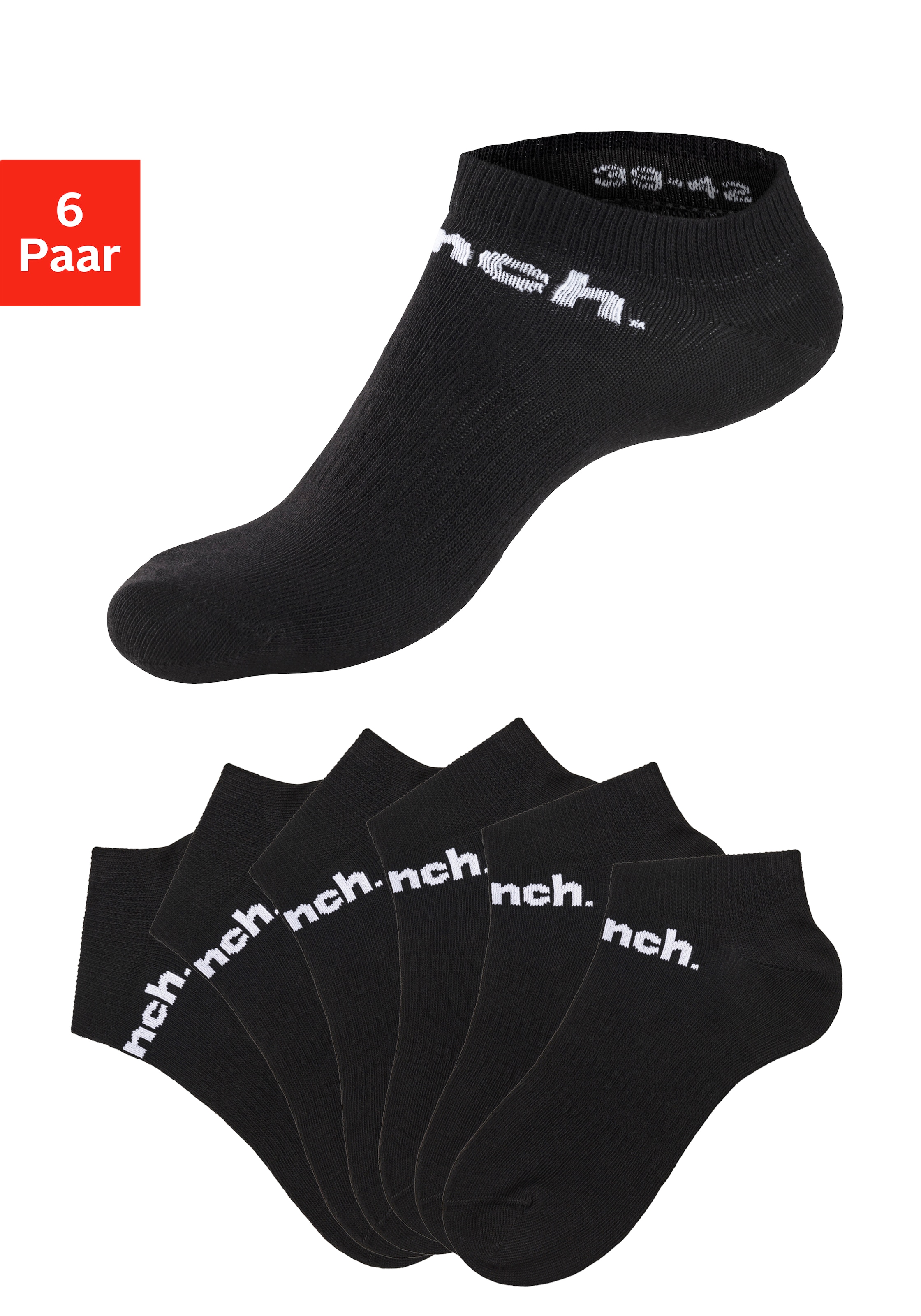 Bench. Sportsocken Packung, 6 Stk. tlg. Sneakersocken mit klassischem Logoschriftzug