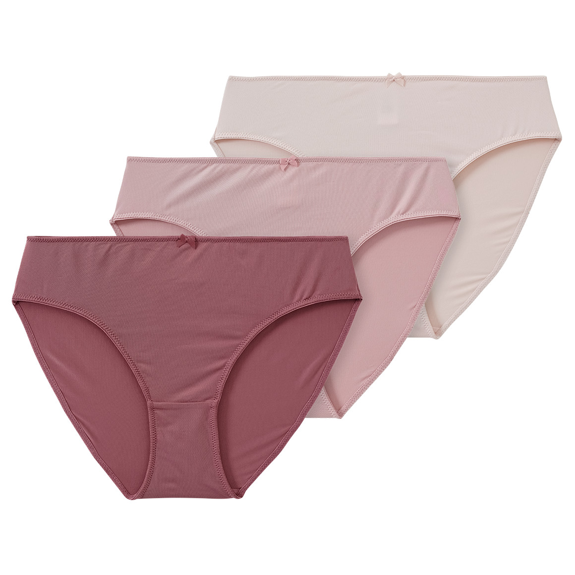 Gina Benotti 3 Damen Slips aus Mikrofaser rosa / hellrosa / mauve