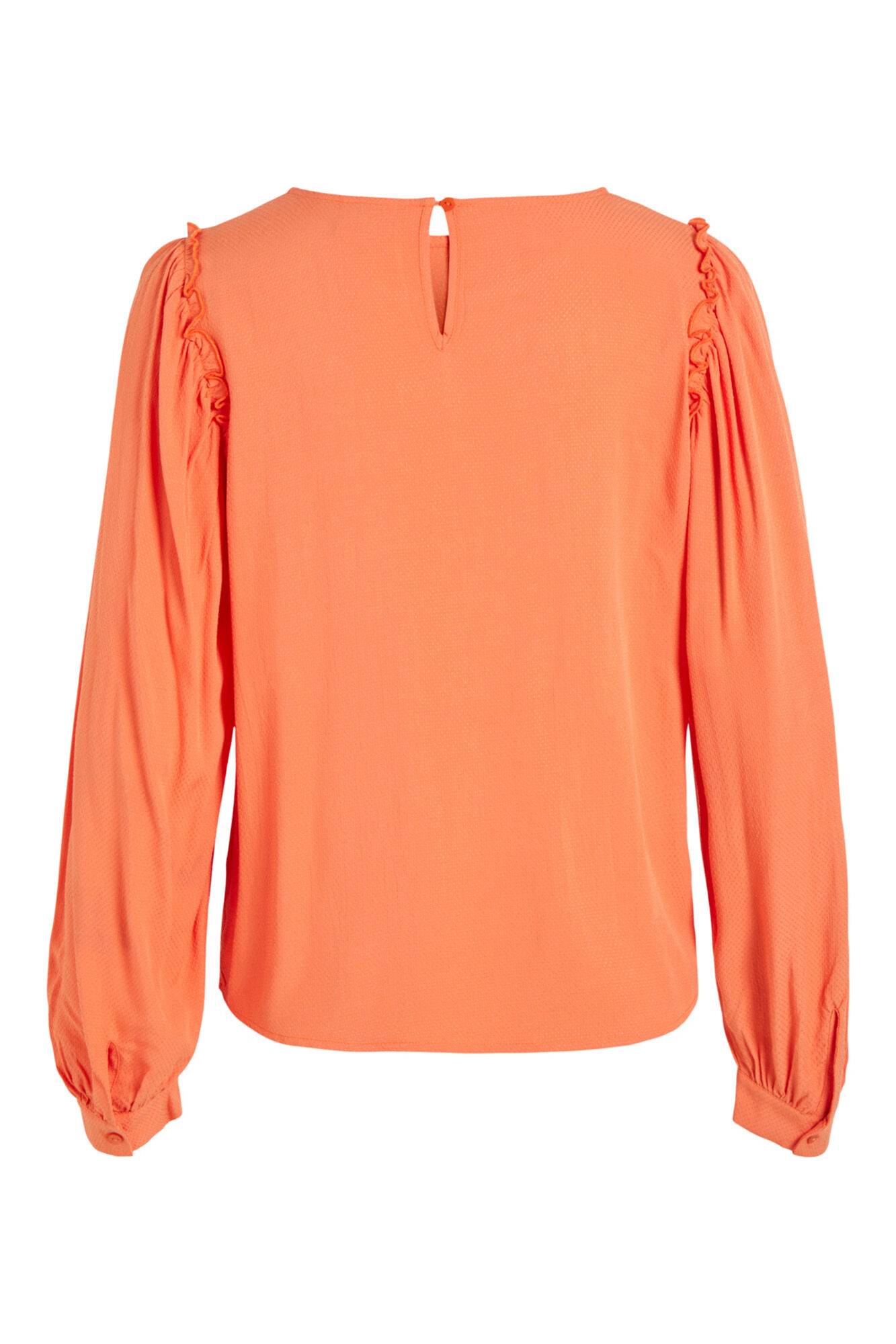 Blusa fluida de mangas compridas - Laranja