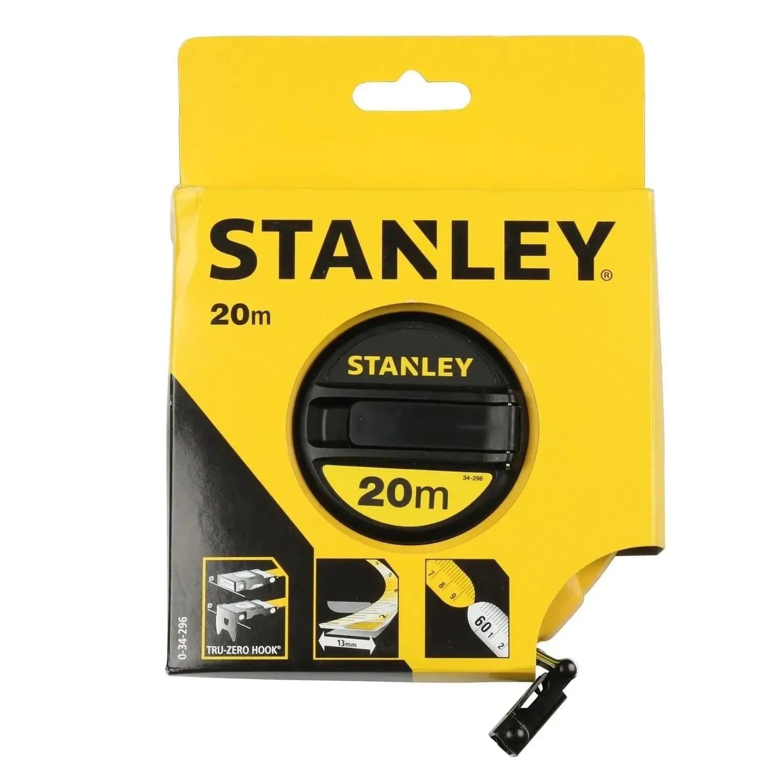 Stanley 0-34-296 Landmeter Fiberglas 20m - 12,7mm gesloten kast