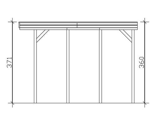 Enkele carport SKAN HOLZ Friesland 397x555 cm dompelgeïmpregneerd