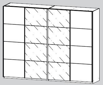 Schwebetürenschrank - grau metallic-Basalt - 271 cm