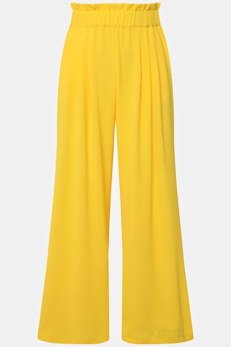 Hose, weites Bein, High Waist, Elastikbund