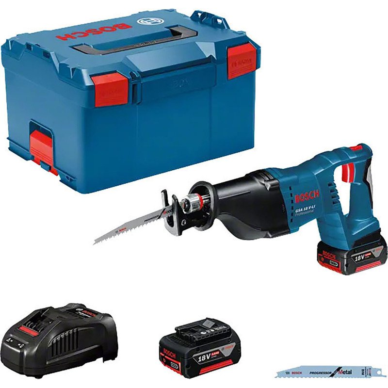 Scie sabre sans fil Bosch Professional GSA 18V-LI + 2 batteries + Chargeur