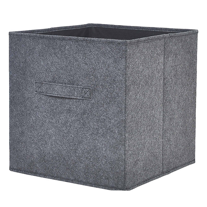 Boîte de rangement carrée en feutrine Mixxit coloris noir