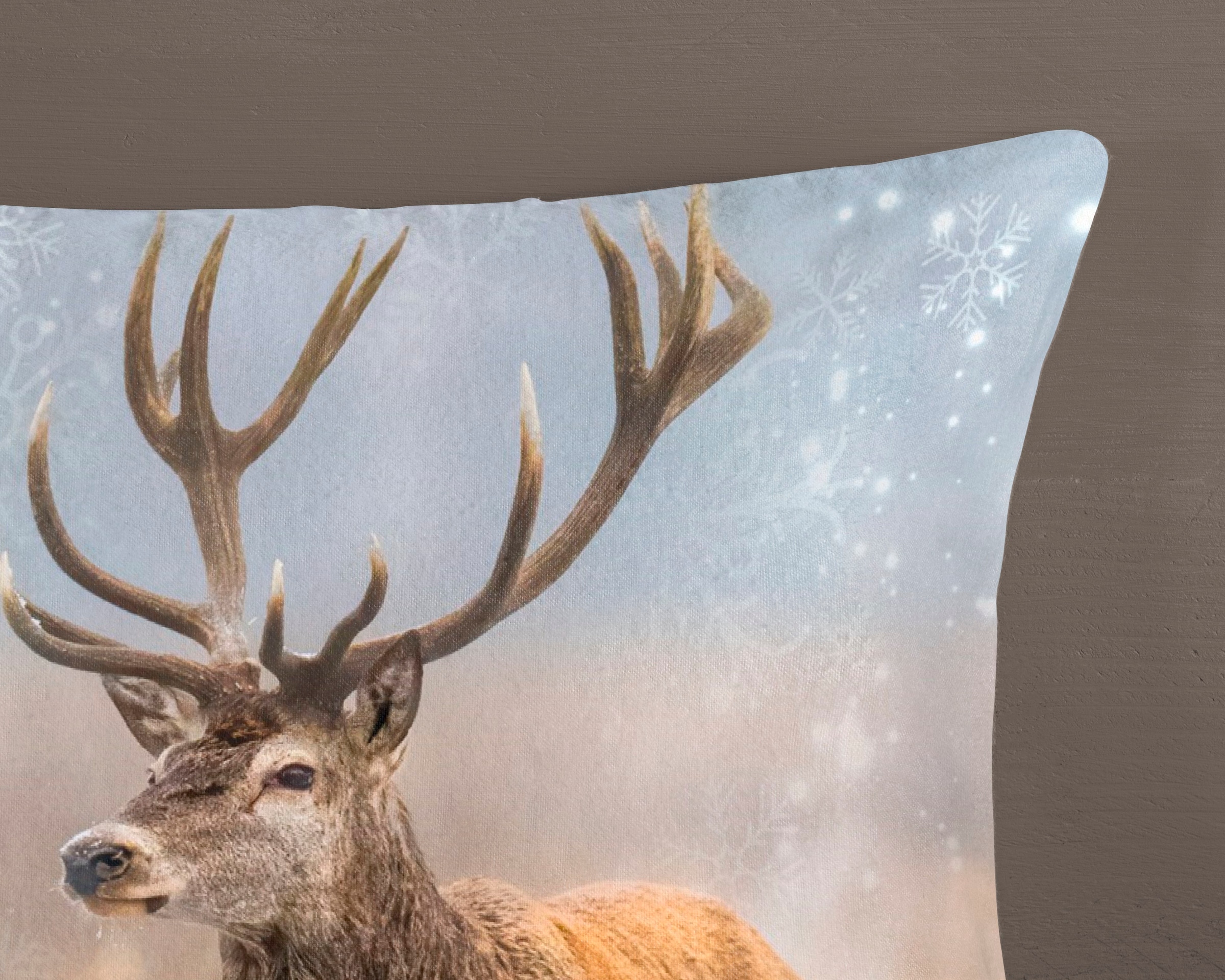 good morning Wendebettwäsche »Jolly« 2 Stk. tlg. Biber, 135x200, Winter, Warm, Reissverschluss, Wendeoptik, Reh