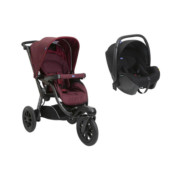 Poussette Duo Activ3 Burgundy Powder + Siège-auto KORY I-size - CHICCO