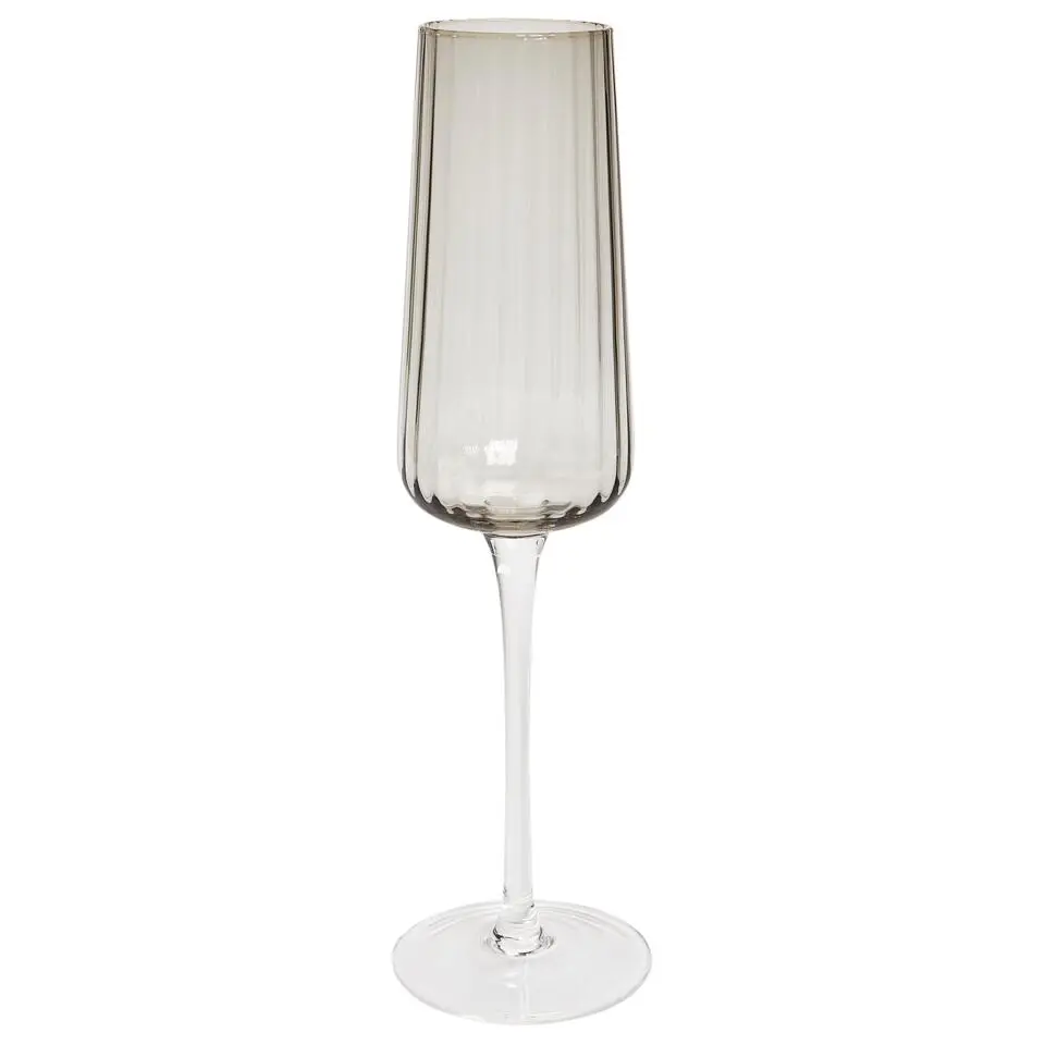 QUARTZ - Champagne glazen set van 4 - Grijs - Glas