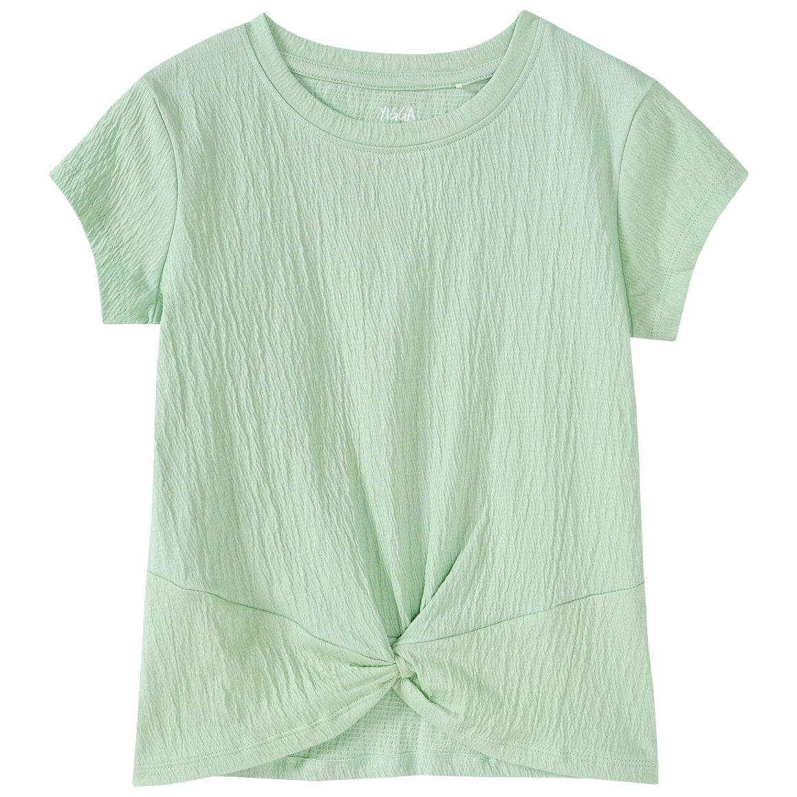 Yigga Mädchen T-Shirt mit Knoten-Detail hellgrün