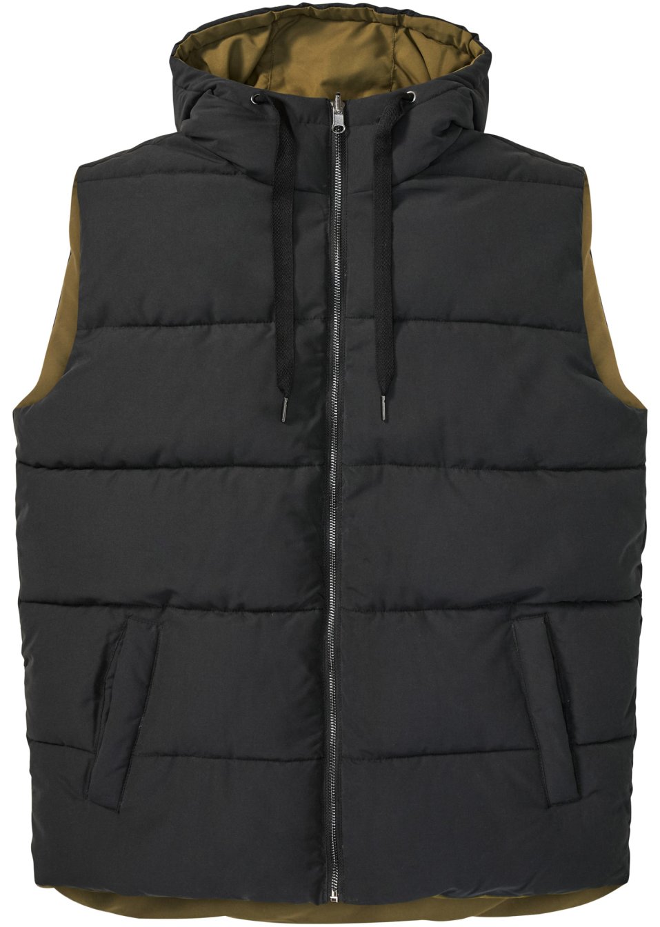 Veste sans manches matelassée réversible avec capuche en polyester recyclé
