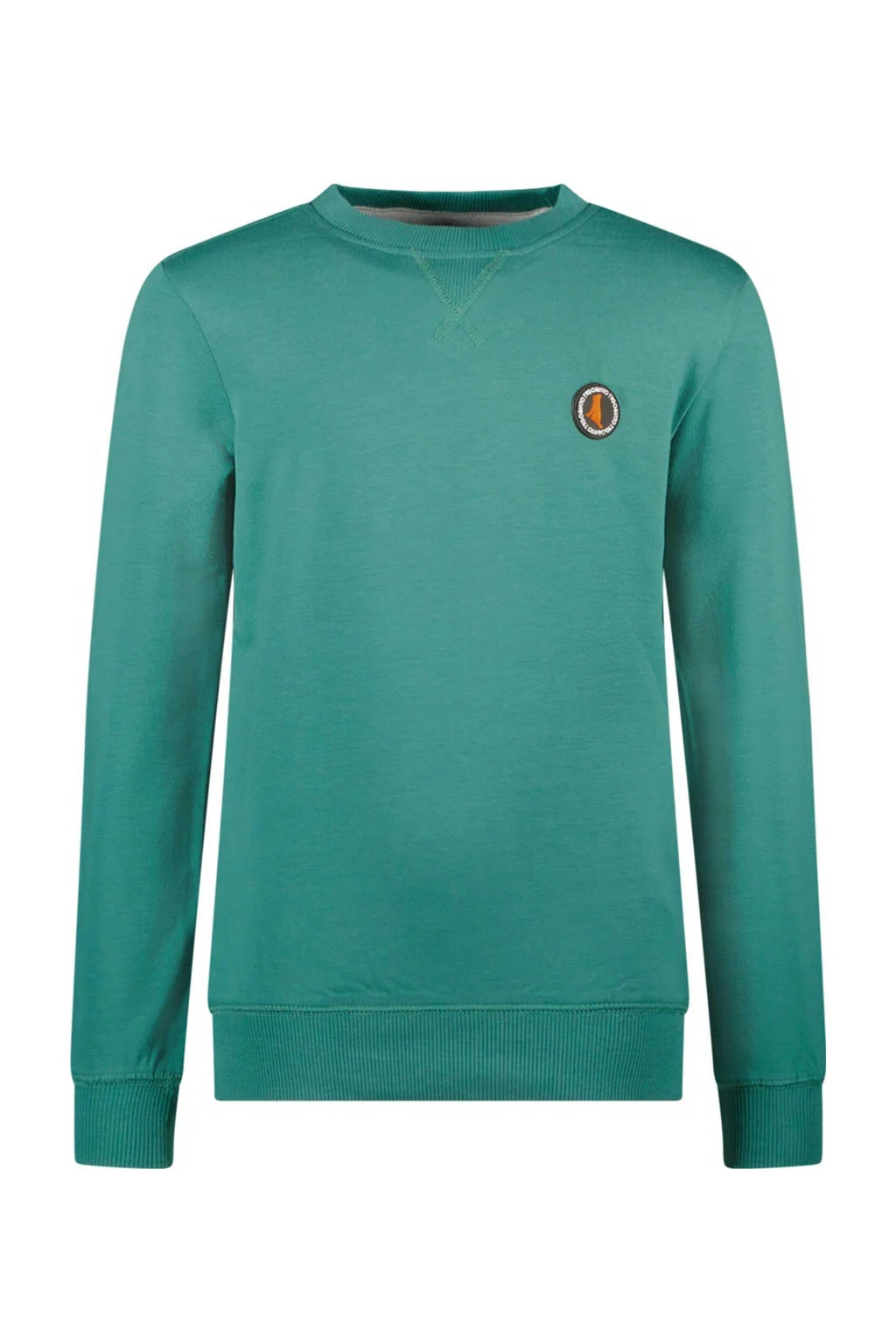 TYGO & vito sweater Silver met backprint zeegroen