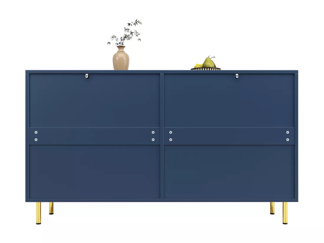 Buffet moderne - 4 portes au design unique - en MDF - Bleu