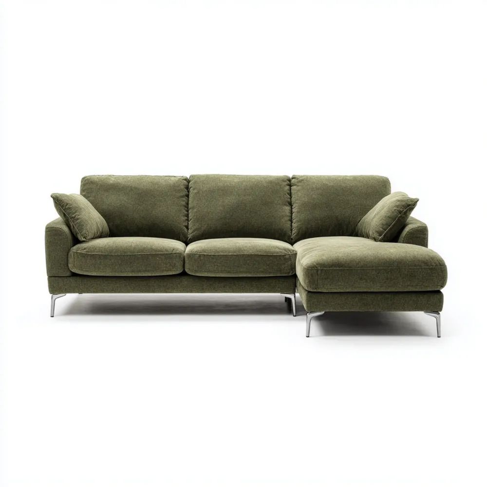Ecksofa Stoffpolsterung 275x160x85 cm – Grün – Modernes Design
