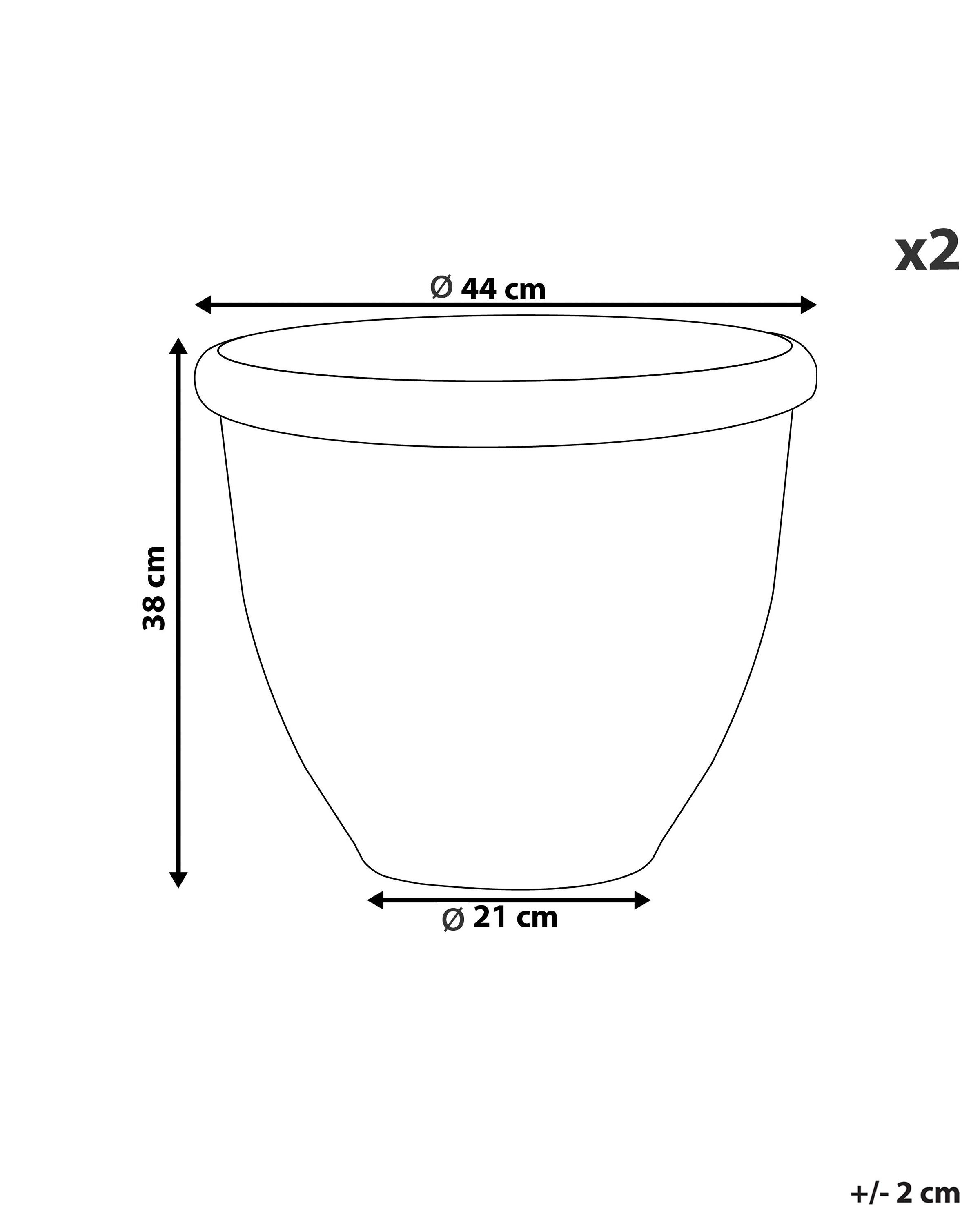 Set van 2 bloempotten TESALIA 44 cm Bruin