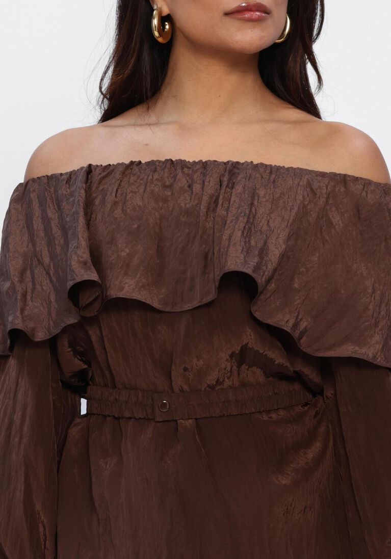 bruine dante6 mini jurk kyo volant mini dress