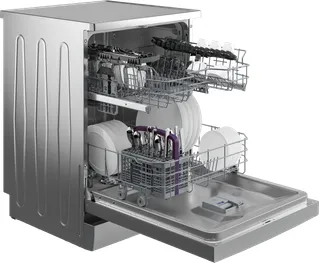 Beko b300 BDFN26430S, Fritstående, Fuld størrelse (60 cm), Sølv, Knapper, LED, 1,3 m