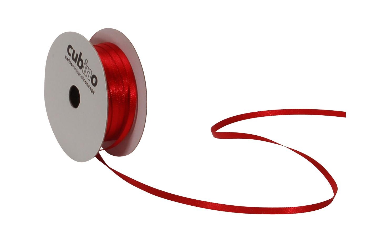 Satinband 3 mm x 8 m, RotBand für Geschenke
