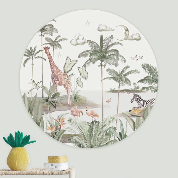 Creative Lab Amsterdam Smiling Jungle Moon Behangcirkel 95 cm