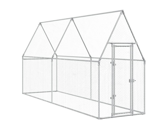 VIDAXL - Cage pour poules argenté 400x100x190 cm acier galvanisé