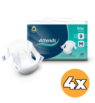 4x Attends Slip active 9 maat M (28 stuks)