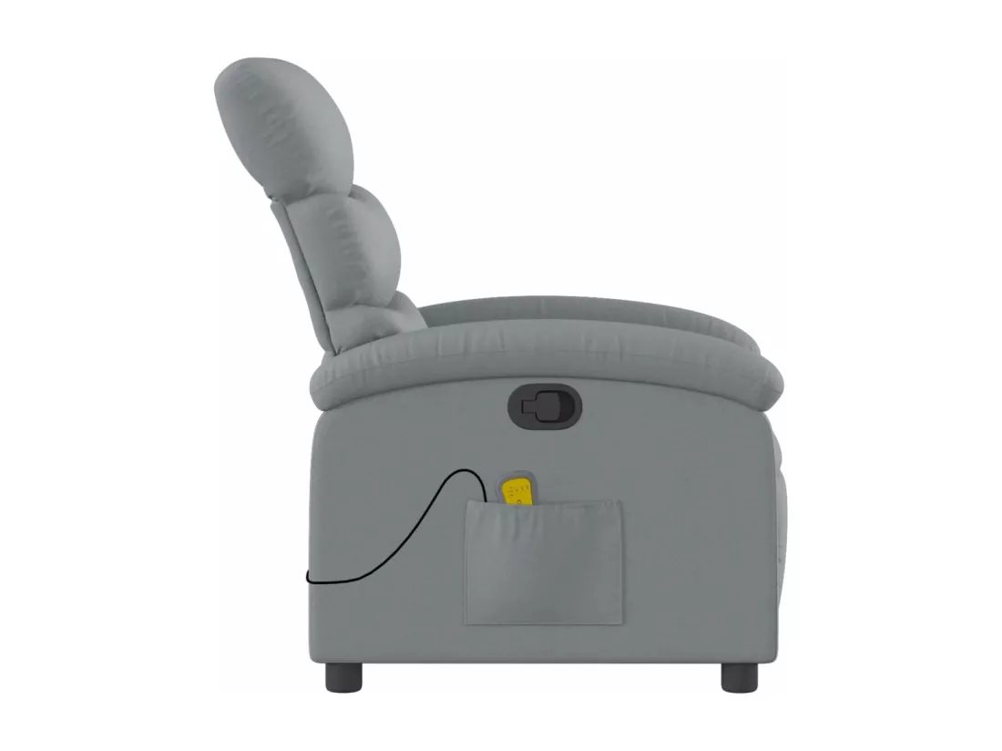 Fauteuil massant inclinable Gris clair Tissu