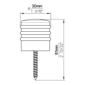 Deurstopper Ton mat nikkel / PVC 28 mm