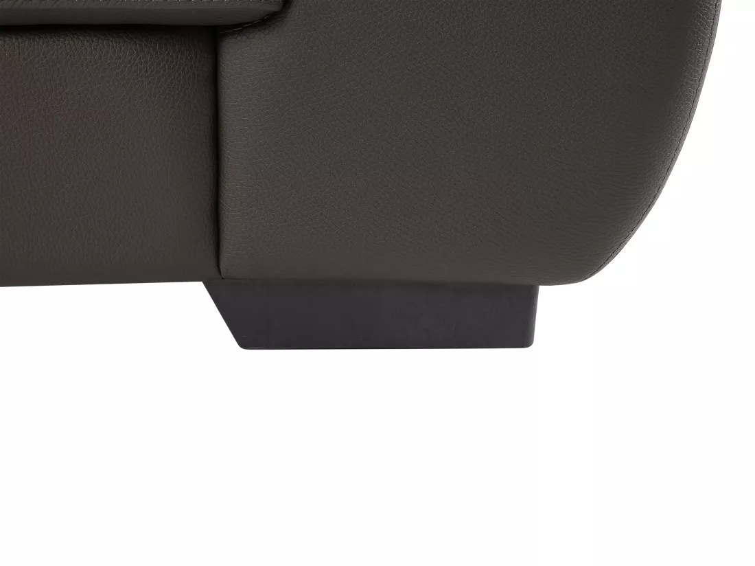 Canapé d'angle et pouf en cuir METROPOLITAN II - Marron - Angle gauche