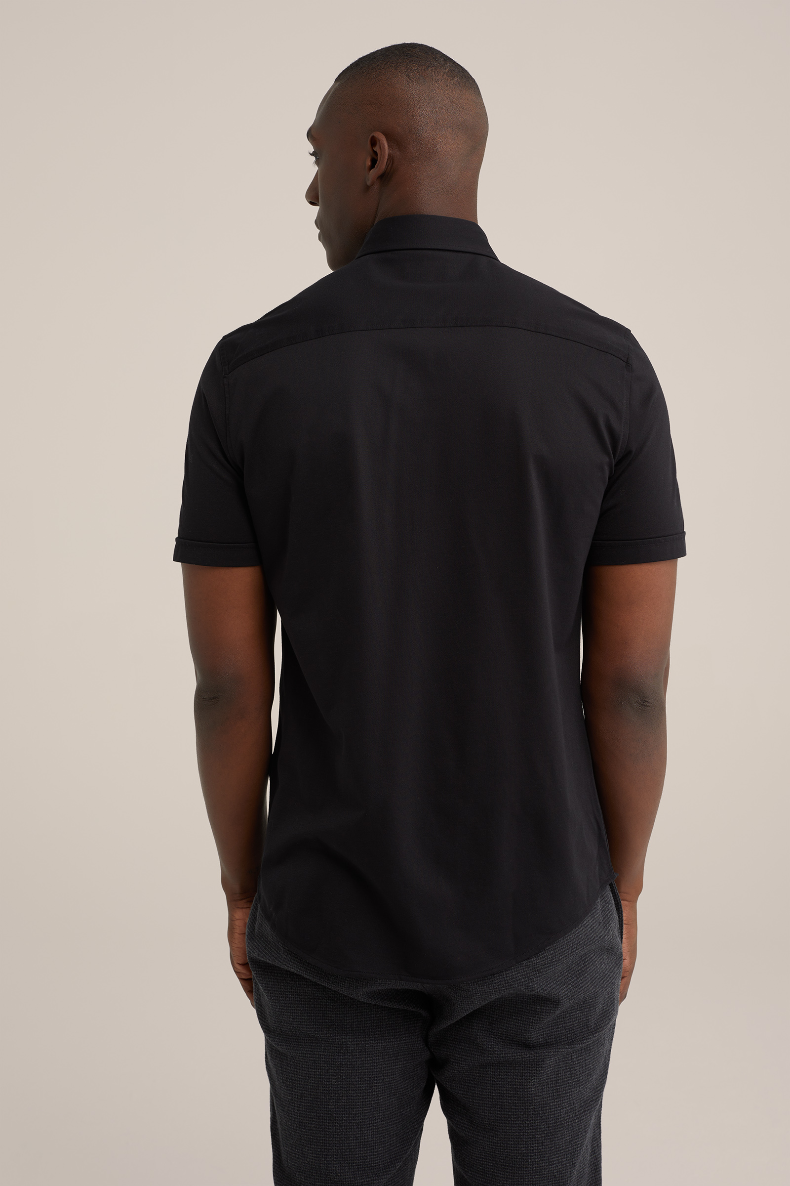 slim fit overhemd met stretch WE Fashion Zwart