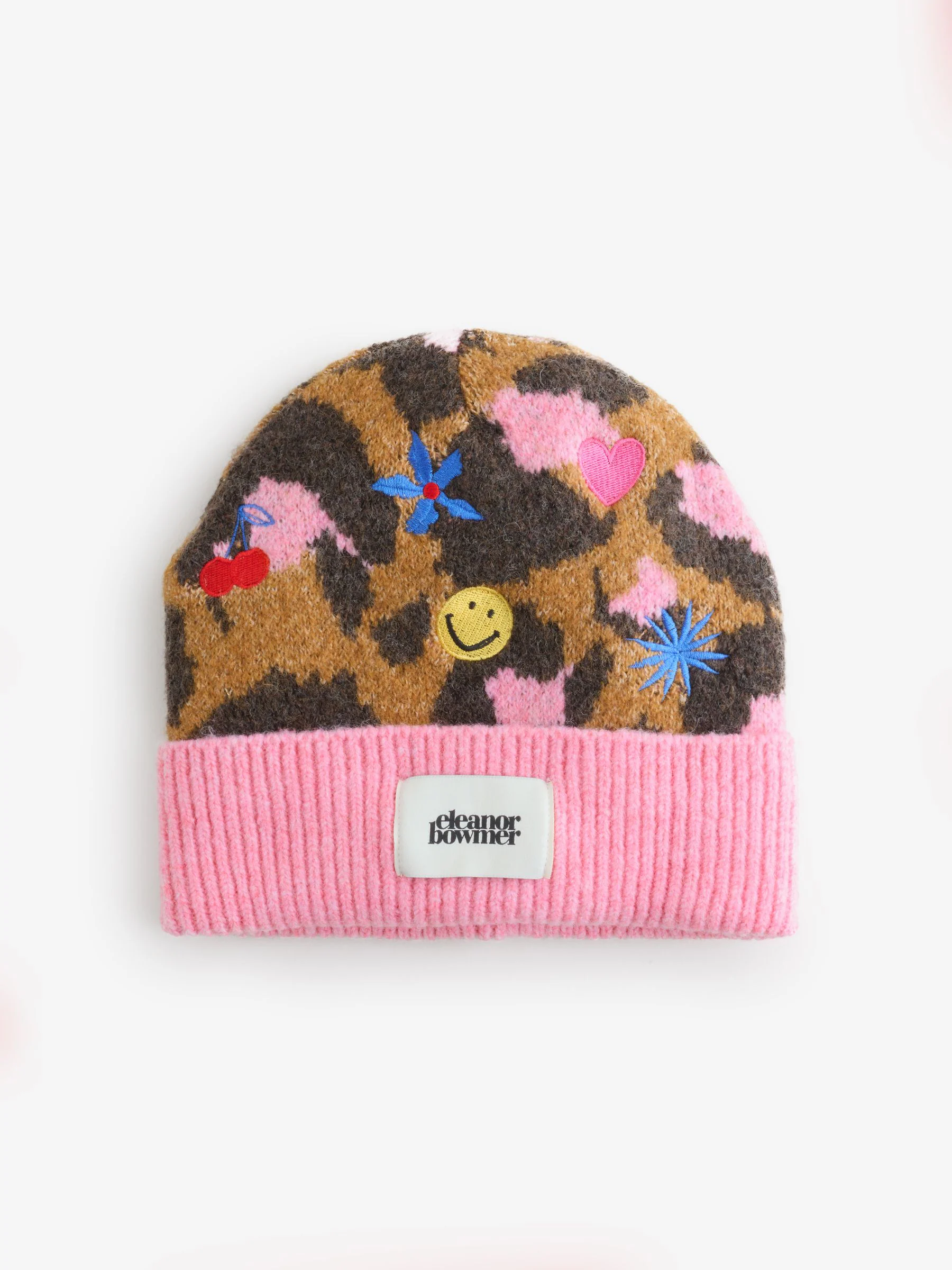 Eleanor Bowmer Leopard Print Embroidered Hat
