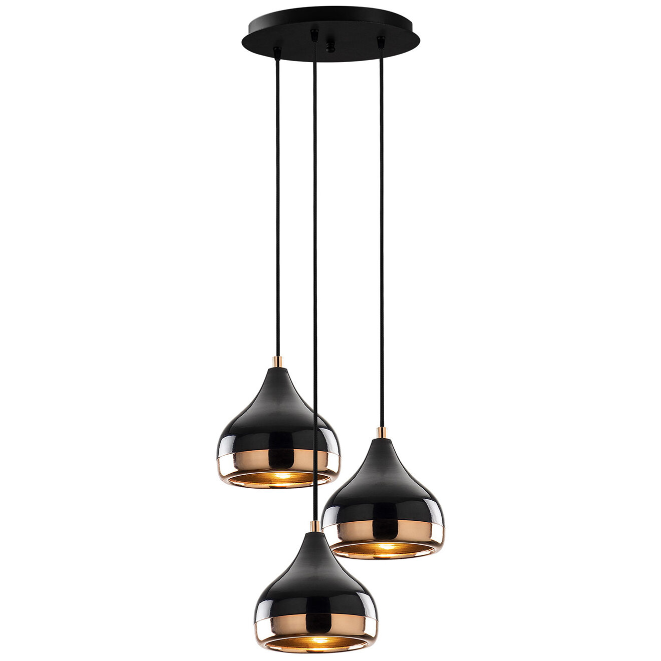 Opviq Suspension Yildo noir/cuivre - 37x111 cm