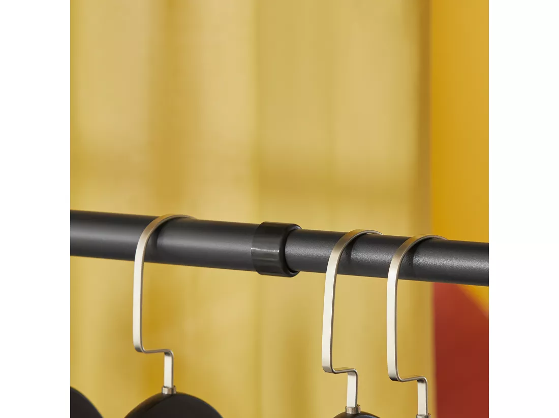 Télescopique Porte-Vêtements Système de Penderie Télescopique avec 4 Barres, KLS03-SCH