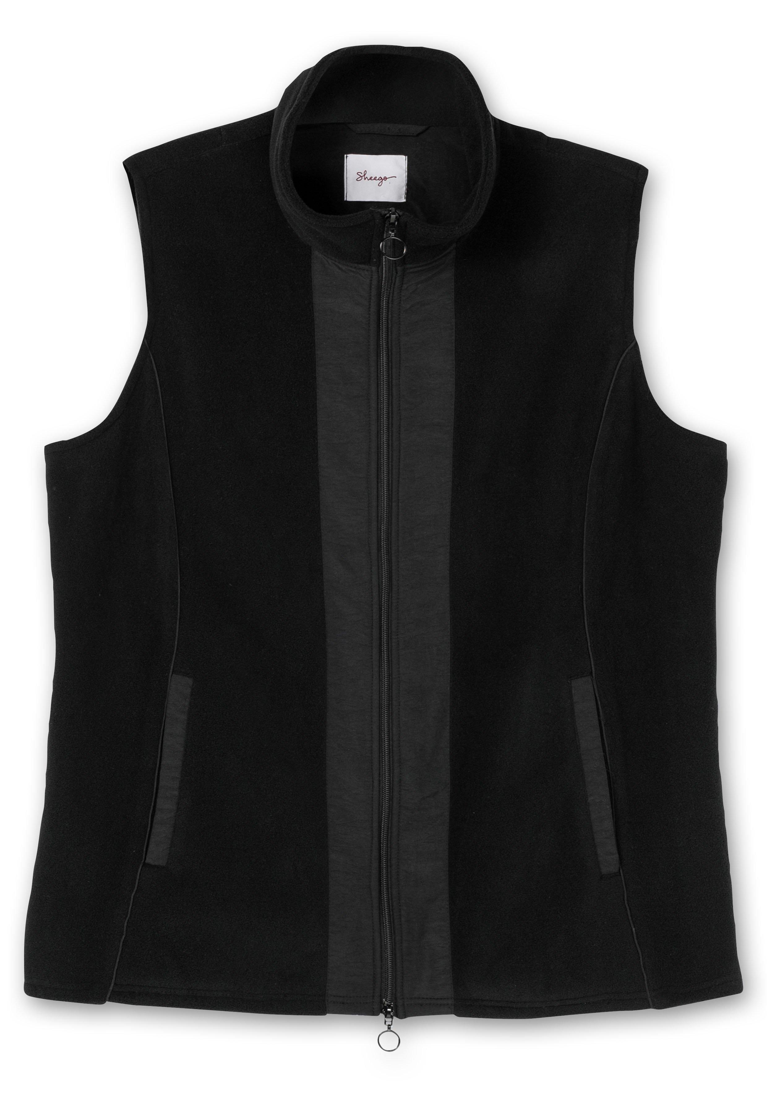 Fleeceweste mit Stehkragen und 2-Wege-Zipper