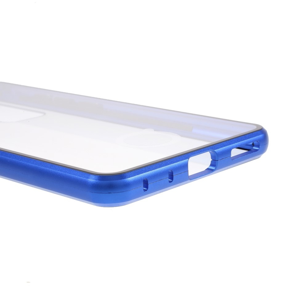Samsung Galaxy S20 FE / S20 FE 5G Magnetische Alu Schutzhülle mit Panzer Glas Backcover   Displayschutz (Magnet-Technologie) - Blau