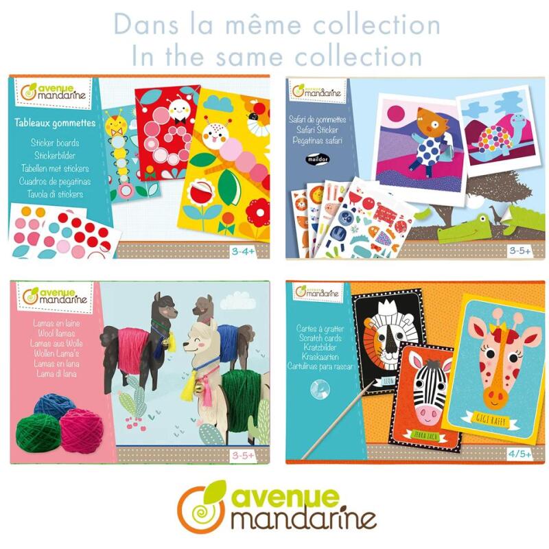 Boîte créative, Cartes à lacer, Famille Croco - Multicolore