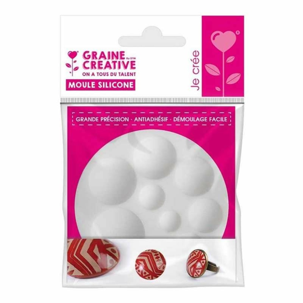 Moule en silicone pour pâte polymère - cabochons ronds