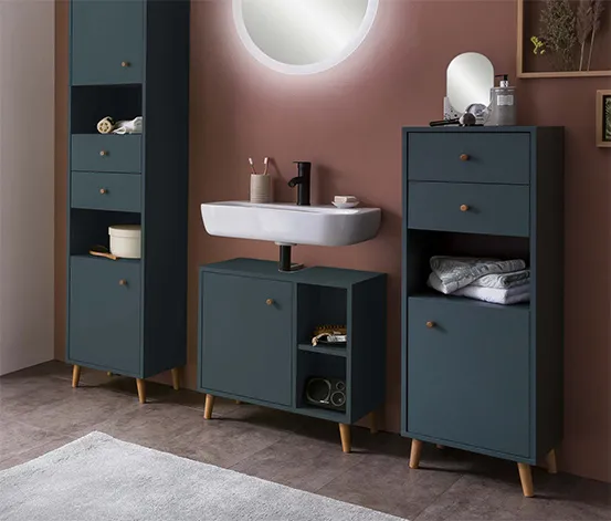 Highboard »Bjarne«, klein, fjordblau