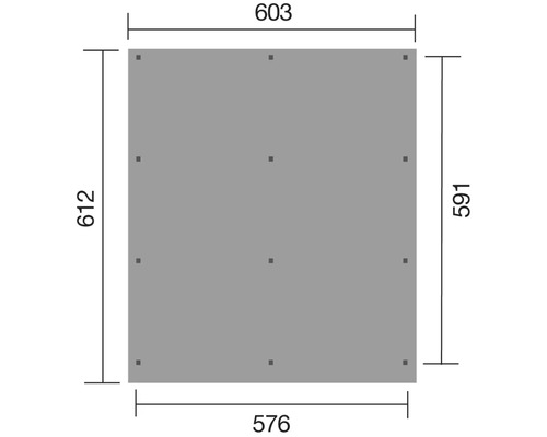 Dubbele carport weka 618 maat 2 zonder dakbedekking 576 x 591 cm drukgeïmpregneerd