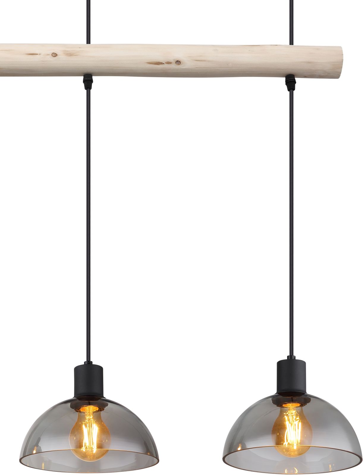Hängeleuchte - schwarz matt - natur - 80 cm