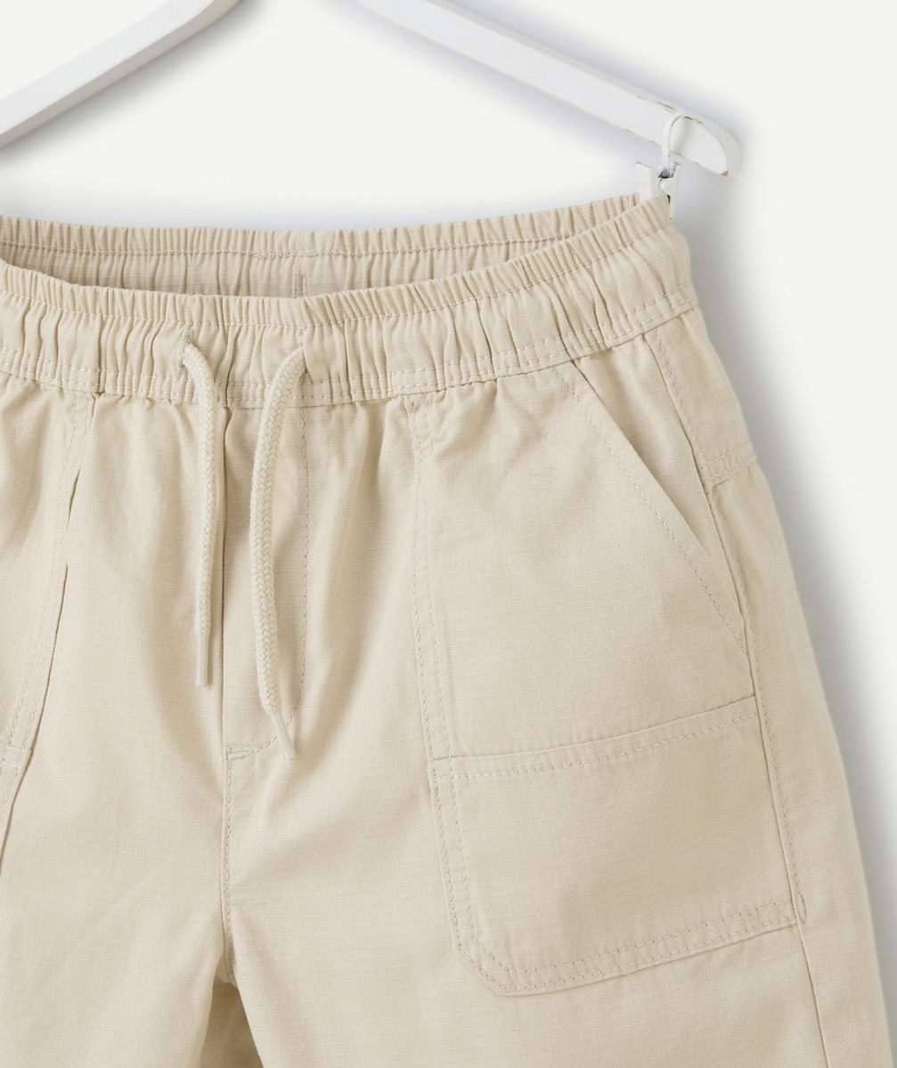 bermuda cargo garçon beige avec poches