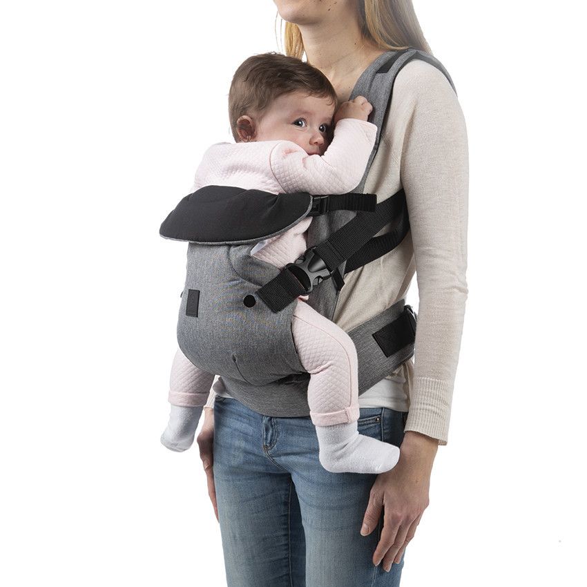 Porte-bébé Willy 4 positions - Gris - Ecru