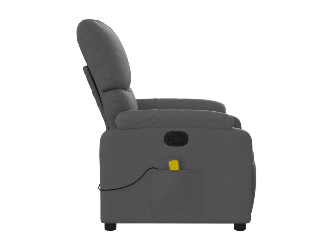 Fauteuil de massage inclinable Gris foncé Tissu