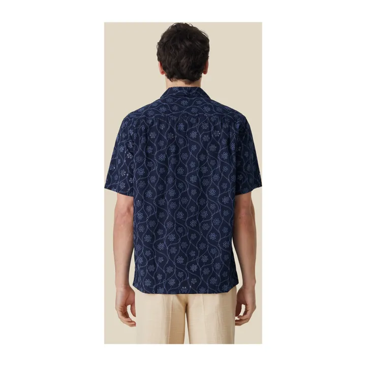 Portuguese Flannel Chemisette Rendi | Bleu marine