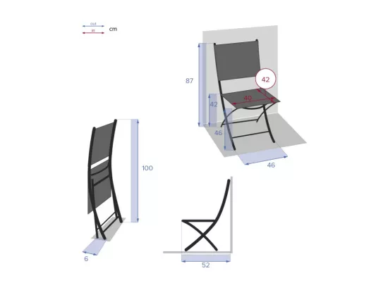 Chaise pliante Modula olive/graphite Hespéride