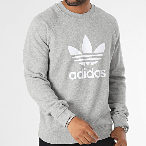 Sweat Crewneck Trefoil IM4501 Gris Chiné